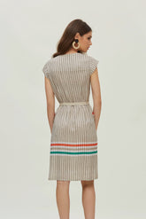 Vestido Abotonado Rayas